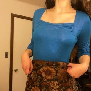 Y2K Cable & Gauge Sparkly Blue Long Sleeve Women's Medium